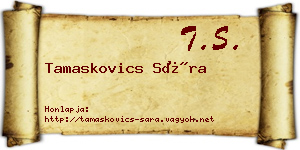 Tamaskovics Sára névjegykártya